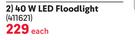 Eurolux 40W LED Floodlights-Each