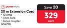 Powerworx 20m Extension Cord-Each