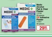 Medic+ Alcohol Pad & Clear Plaster 20 Pieces (172766) Or Adhesive Plaster 30 Pieces (172821)-Each