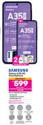 2 x Samsung Galaxy A35 5G Smartphone-On 1.3GB Red Top Up Core More Data + Flexi 80
