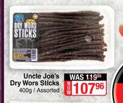 Uncle Joe's Dry Wors Sticks Assorted-400g Each
