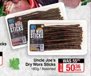 Uncle Joe's Dry Wors Sticks Assorted-30g Each