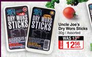 Uncle Joe's Dry Wors Sticks Assorted-30g Each