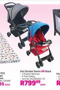 Little One Vito Stroller Denim Or Black-Each