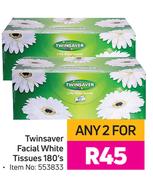 Twinsaver Facial White Tissues-For Any 2 x 180's