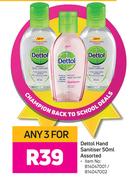 Dettol Hand Sanitiser Assorted-For Any 3 x 50ml