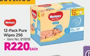 Huggies 12 Pack Pure Wipes 256's-Each