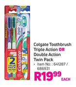 Colgate Toothbrush Triple Action Or Double Action Twin Pack-Each