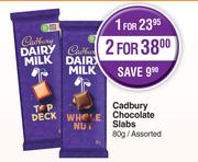 Cadbury Chocolate Slabs Assorted-For 1 x 80g