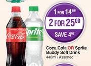 Coca-Cola or Sprite Buddy Soft Drink Assorted-For 2 x 440ml