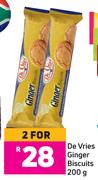 De Vries Ginger Biscuits-For 2 x 200g