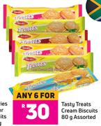 Tasty Treats Cream Biscuits Assorted-For Any 6 x 80g