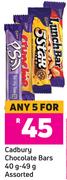 Cadbury Chocolate Bars 40g/49g Assorted-For Any 5