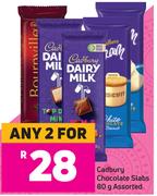 Cadbury Chocolate Slabs Assorted- For Any 2 x 80g