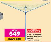 Retractaline 30m 3 Arm Steel Rotary Dryer With Ground