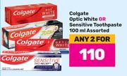 Colgate Optic White Or Sensitive Toothpaste Assorted-For Any 2 x 100ml