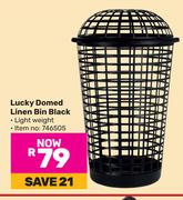 Lucky Domed Linen Bin Black