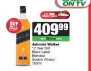 Johnnie Walker 12 Year Old Black Label Blended Scotch Whisky-750ml