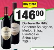 Durbanville Hills Cabernet Sauvignon, Merlot, Shiraz, Pinotage Or Shiraz Light 750ml- For 2