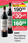 KWV Roodeberg Red Blend-For 2 x 750ml
