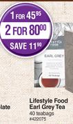 Lifestyle Food Earl Grey Tea-For 2 x 40 Teabags