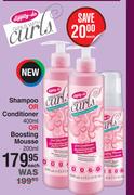 Dippity Do Girls With Curls Shampoo Or Conditioner 400ml Or Boosting Mousse 200ml-Each