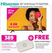 Hisense 50" UHD Smart TV 50A7100-On MyGig 3 Top Up