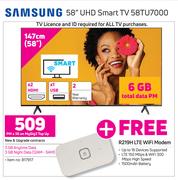 Samsung 58" UHD Smart TV 58TU7000-On MyGig 3 Top Up