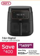 Defy 7.6Ltr Digital Airfryer DAF3376DB