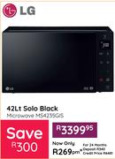 LG 42Ltr Solo Black Microwave MS4235GIS