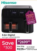 Hisense 8.6Ltr Digital Airfryer H09AFBK2S5