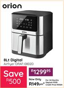 Orion 8Ltr Digital Airfryer ORAF 0802D