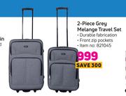 2 Piece Grey Melange Travel Set