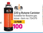 Alva 220g Butane Canister-For 3 