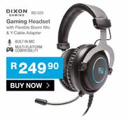 Dixon Gaming Headset With Flexible Boom Mic & Y-Cable Adapter BS-033