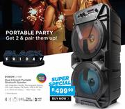 Dixon Dual 6.5 Inch Portable Bluetooth Speaker LY-D06B
