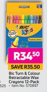 Bic Turn & Colour Retractable Wax Crayons (12 Pack)