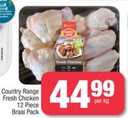 Country Range Fresh Chicken (12 Piece Braai Pack)-Per kg