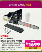 Ryobi 40cc Petrol Chain Saw CS-4016