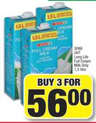 Spar UHT Long Life Full Cream Milk-For 3 x 1.5Ltr
