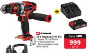 Einhell 18V Impact Drill Kit TE-CD 18/48-Per Kit