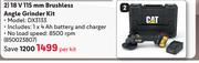 CAT 18V 115mm Brushless Angle Grinder Kit DX3133-Per Kit