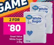 Great Value White Sugar-For 2 x 2.5Kg