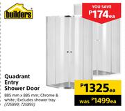 Builders Quadrant Entry Shower Door 885mm x 885mm-Each