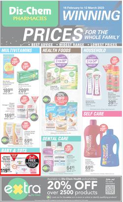 Dis-Chem : Winning Prices (16 February - 12 March 2023), page 1