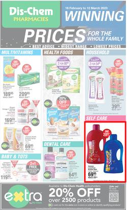 Dis-Chem : Winning Prices (16 February - 12 March 2023), page 1