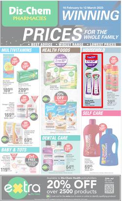 Dis-Chem : Winning Prices (16 February - 12 March 2023), page 1