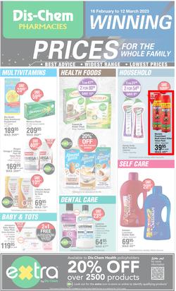 Dis-Chem : Winning Prices (16 February - 12 March 2023), page 1