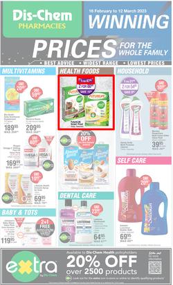 Dis-Chem : Winning Prices (16 February - 12 March 2023), page 1