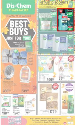 Dis-Chem : Best Buys Just For You (21 April - 15 May 2022), page 1